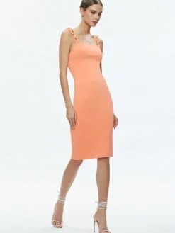 Women Alice and Olivia Alina Looped Straps Midi Dress