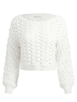 Women Alice and Olivia Allene Cable Knit Crewneck