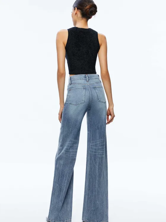 Women Alice and Olivia Amity Sleeveless Cropped Tank