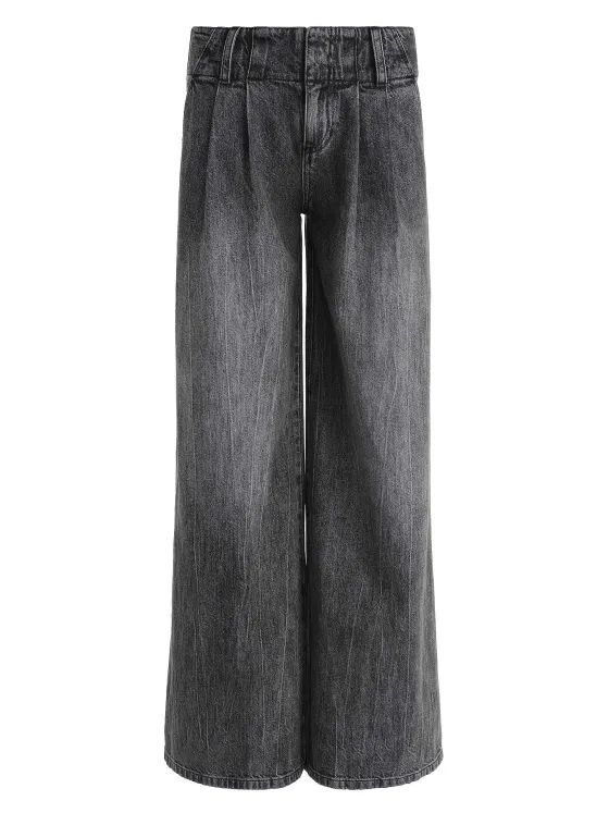 Women Alice and Olivia Anders Low Rise Pleated Jean