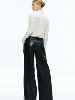 Women Alice and Olivia Anders Vegan Leather Low Rise Pant
