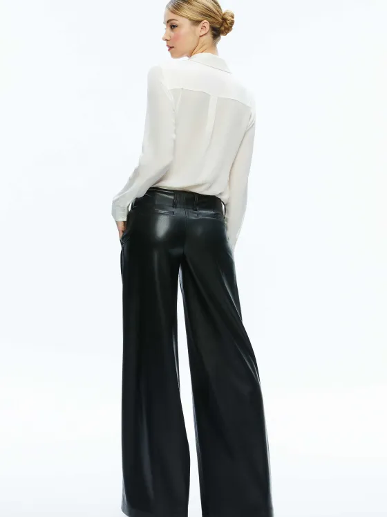 Women Alice and Olivia Anders Vegan Leather Low Rise Pant