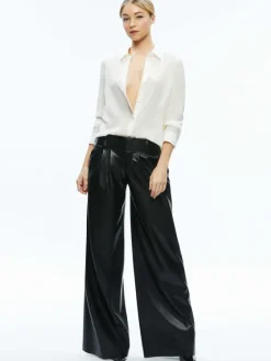 Women Alice and Olivia Anders Vegan Leather Low Rise Pant