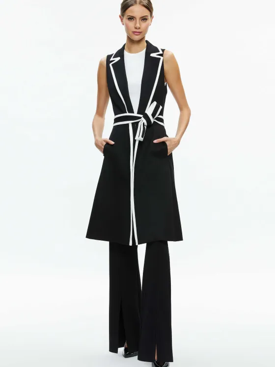 Women Alice and Olivia Aubrey Long Trench Vest