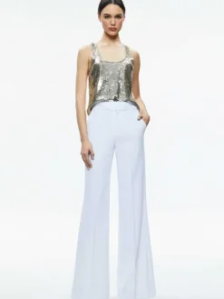 Women Alice and Olivia Avril Sequin Boxy Tank