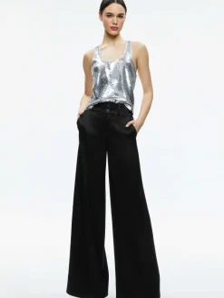 Women Alice and Olivia Avril Sequin Boxy Tank
