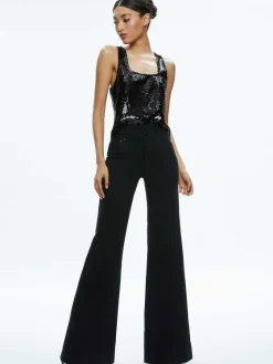 Women Alice and Olivia Avril Sequin Boxy Tank