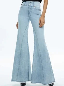 Women Alice and Olivia Beautiful Seamed Wide Leg Jean