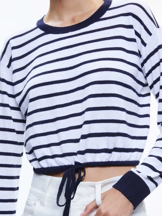 Women Alice and Olivia Bernetta Cropped Drawstring Pullover