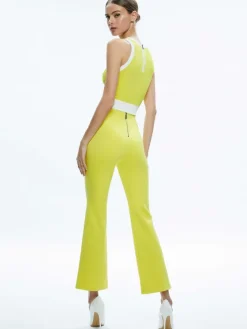 Women Alice and Olivia Boyd Crewneck Tank + Rmp Mid Rise Back-Zip Bootcut Ankle Pant