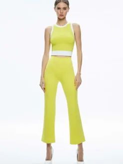 Women Alice and Olivia Boyd Crewneck Tank + Rmp Mid Rise Back-Zip Bootcut Ankle Pant