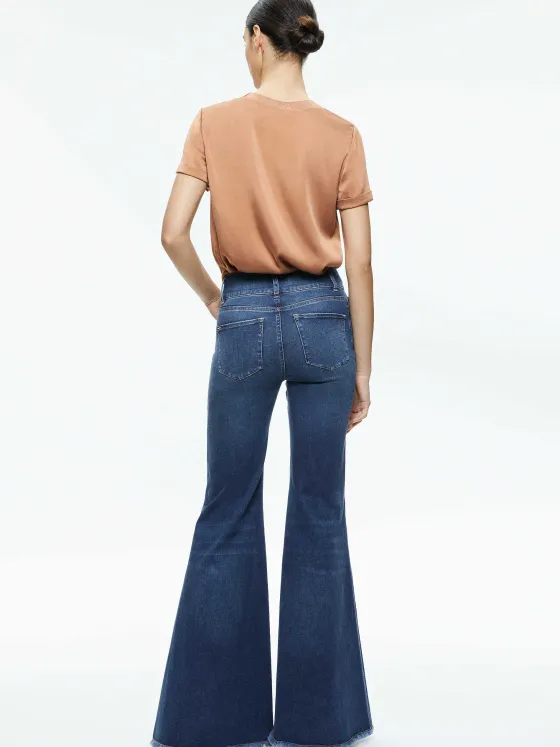 Women Alice and Olivia Braden Drop Shoulder Tee