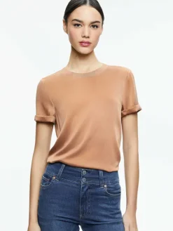 Women Alice and Olivia Braden Drop Shoulder Tee