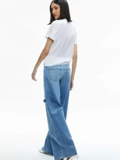 Women Alice and Olivia Braden Drop Shoulder Tee