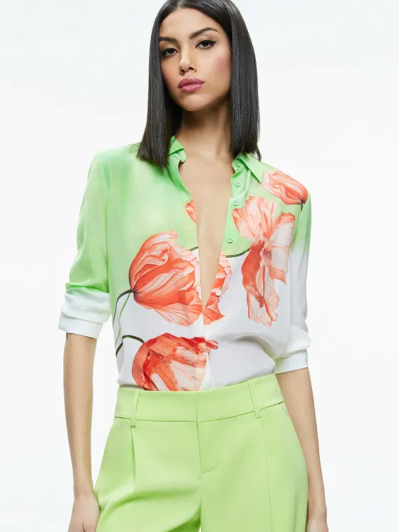 Women Alice and Olivia Brady Slim Button Down