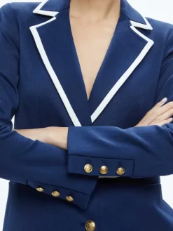 Women Alice and Olivia Breann Long Fitted Two Button Blazer