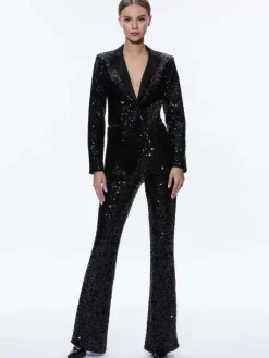 Women Alice and Olivia Breann Sequin Fitted Blazer
