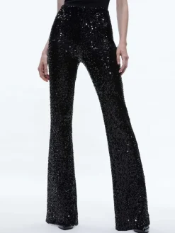 Women Alice and Olivia Breann Sequin Fitted Blazer + Lara Sequin Bootcut Pant