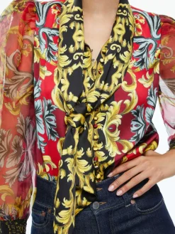 Women Alice and Olivia Brentley Tie Neck Blouse