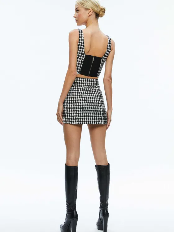 Women Alice and Olivia Breslin Corset Top + Donald Side Button Skirt