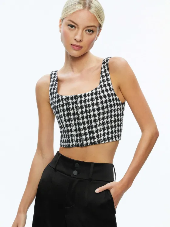 Women Alice and Olivia Breslin Corset Top + Donald Side Button Skirt