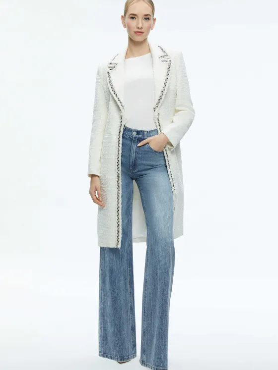 Women Alice and Olivia Bret Embellished Long Blazer
