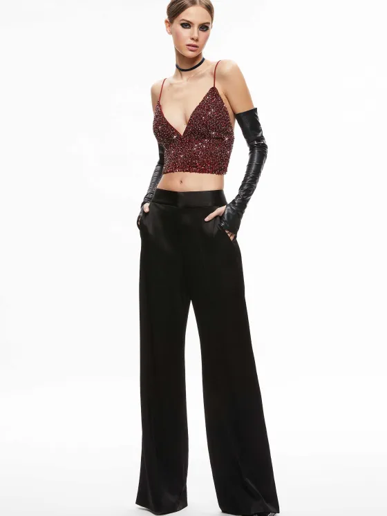 Women Alice and Olivia Carli Crystal Embellished Bra Top