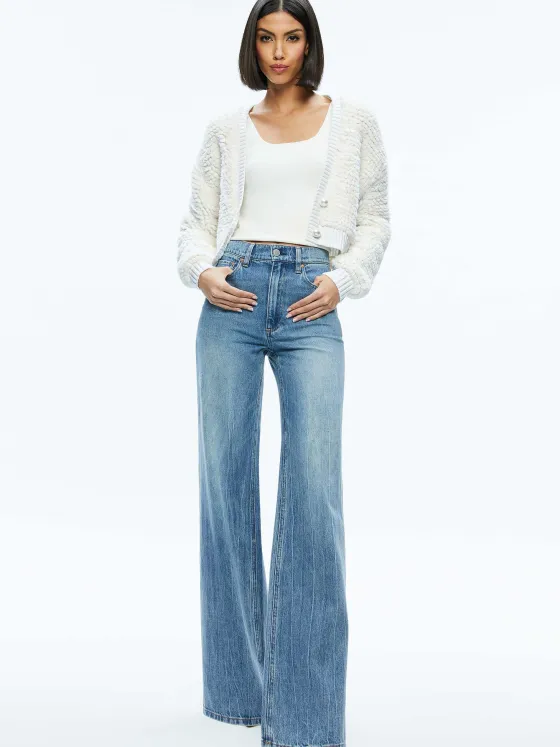 Women Alice and Olivia Casilda Faux Fur Cropped Cardigan
