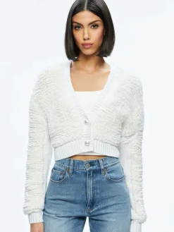 Women Alice and Olivia Casilda Faux Fur Cropped Cardigan