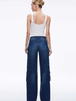 Women Alice and Olivia Cay Baggy Cargo Jeans