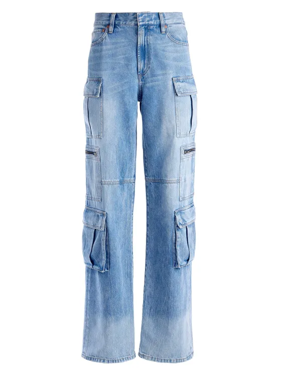 Women Alice and Olivia Cay Baggy Cargo Jeans