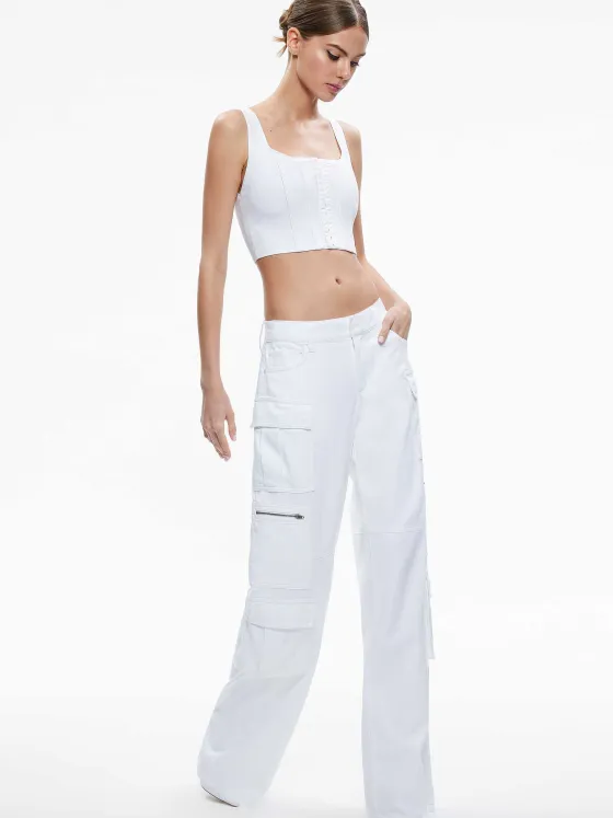 Women Alice and Olivia Cay Baggy Cargo Jeans