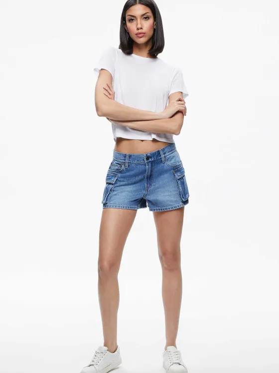 Women Alice and Olivia Cay Low Rise Cargo Short