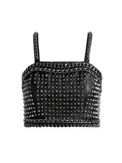 Women Alice and Olivia Ceresi Chain Strap Studded Top