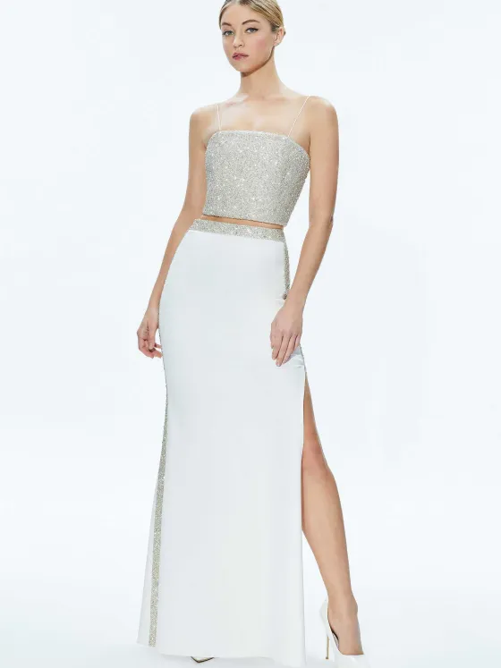 Women Alice and Olivia Ceresi Embellished Crop Top + Marilynn Embellished Maxi Skirt