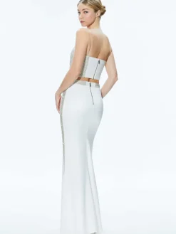 Women Alice and Olivia Ceresi Embellished Crop Top + Marilynn Embellished Maxi Skirt
