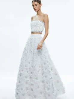 Women Alice and Olivia Ceresi Embellished Spaghetti Strap Top
