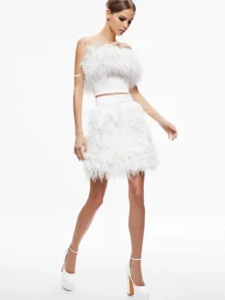 Women Alice and Olivia Ceresi Feather Top