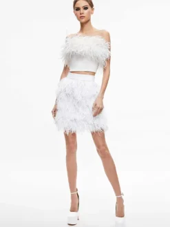 Women Alice and Olivia Ceresi Feather Top