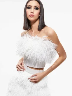 Women Alice and Olivia Ceresi Feather Top