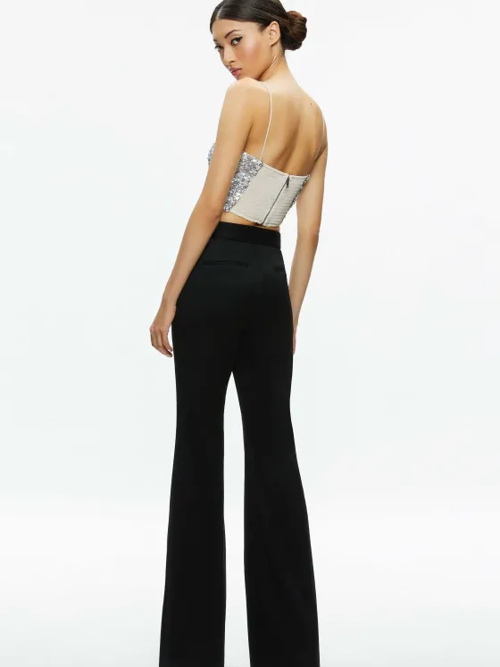 Women Alice and Olivia Ceresi Sequin Bandeau Crop Top + Maeve Sequin Slip Skirt