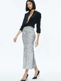 Women Alice and Olivia Ceresi Sequin Bandeau Crop Top + Maeve Sequin Slip Skirt