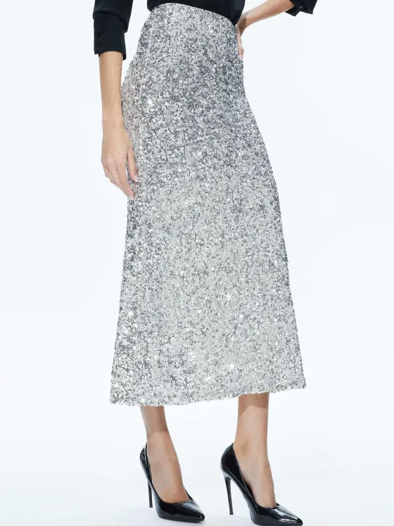 Women Alice and Olivia Ceresi Sequin Bandeau Crop Top + Maeve Sequin Slip Skirt