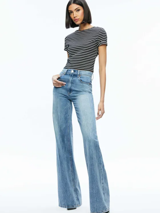 Women Alice and Olivia Cindy Classic Cropped Tee