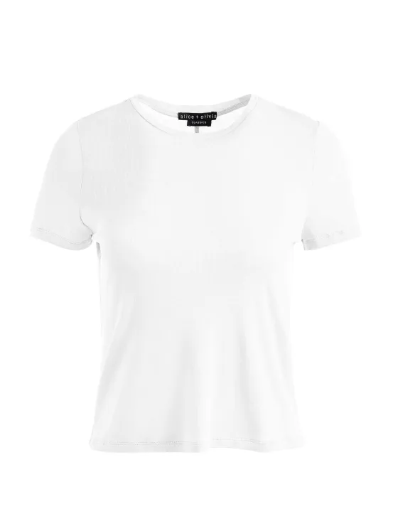 Women Alice and Olivia Cindy Classic Cropped Tee