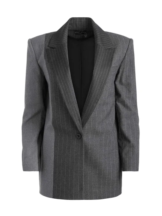 Women Alice and Olivia Colley Notch Collar Blazer + Conry Pleated Cuff Short