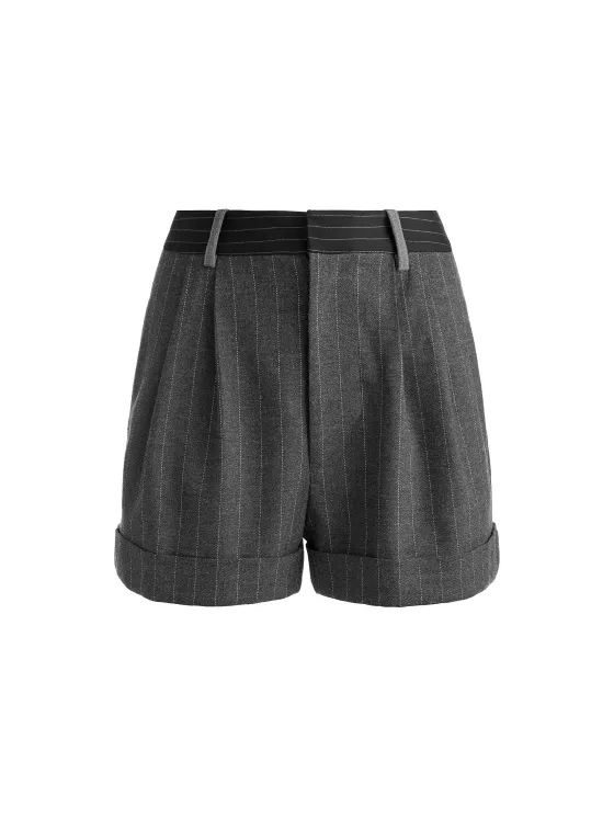 Women Alice and Olivia Colley Notch Collar Blazer + Conry Pleated Cuff Short