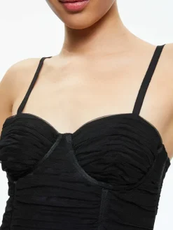 Women Alice and Olivia Damia Ruched Bustier Top