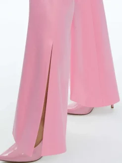Women Alice and Olivia Danette High Rise Flare Slit Trouser