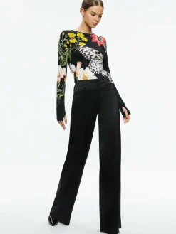 Women Alice and Olivia Delaina Long Sleeve Crop Top